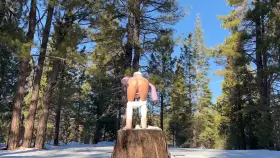 Flashing my plug on a hike.