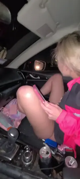 Girl Pisses out of Car Window on Busy Freeway