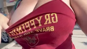 In a busy parking lot :)