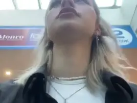 Getting orgasm in a mall