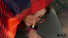 Surprise under table by sis