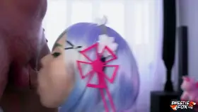 Rem cosplayer sucking dick like a pro from your POV