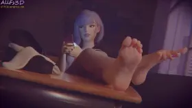 Worshipping D.va's foot (AllFs3D)