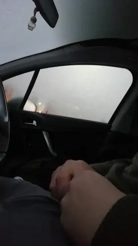 Car Window Down, Uncut Cock Out