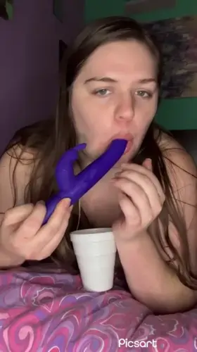 [selling] a video of me spitting and drooling into a cup and toy then doing anal with them. You can see me sucking it off and then switching positions where my asshole is facing the camera close up and I pour my spit onto my ass and use it as lube to do anal masturbation with my toy hehe. 🤤😋