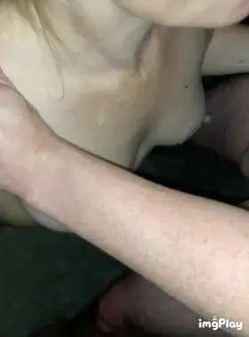 Watching my BOYFRIEND blow his load on my chest makes my CUCKHOLD husband so happy