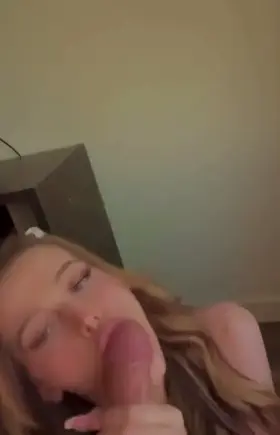 cute blonde sucks dick after making him nut on her face
