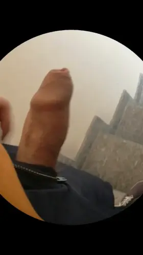 Fisheye public cumshot (uncut cock)