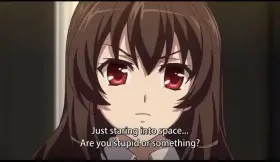 LF Color Source: 1girl, brunette, red eyes