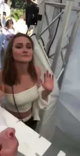 Party girl has her bare breasts exposed for all to see