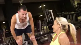 Helping Granny With Her Work Out