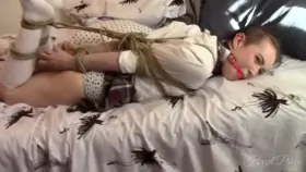 Schoolgirl bound and struggling