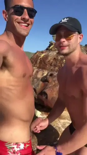 These boys know how to enjoy on vacation