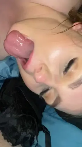 See it slide on her tongue the pleasure more