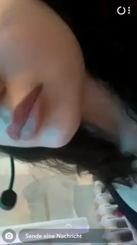 She squeezes her Big Tits