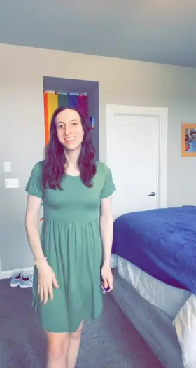 This dress doesn’t really hide my secret too well 🤫 😂