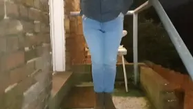 Wet jeans outside my front door!