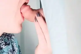 Fayette's probably my favorite boy in the stable. I love his meaty cock and untrimmed bush. Here you can see him swell to his full glory between my lips.