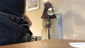 Soft cock dropping on table