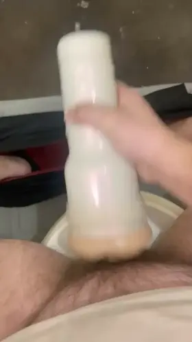 Listen to me moan as I fuck this fleshlight and cum on it