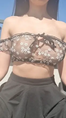 I love teasing by wearing see through tops