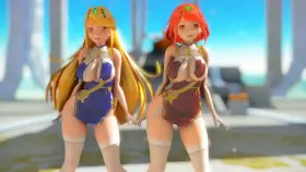 Thicc Pyra/Mythra Shaking Their Hips (MMD) [w/ sound]