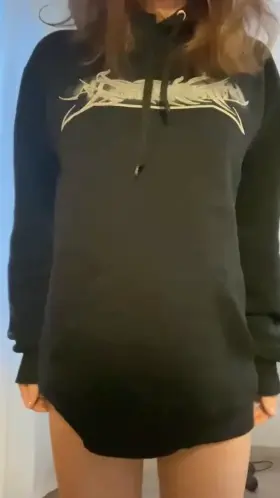 do you like skinny girls in oversize hoodie?