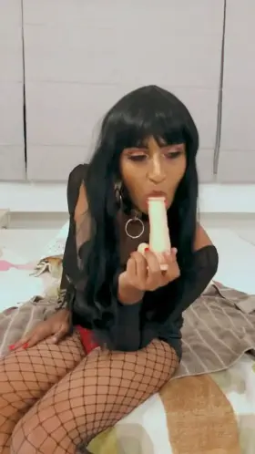 When a brown gurl shows some love to white cock