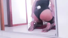 Having fun in front of the mirror