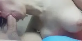 Pulsating so hard it moves her bottom lip