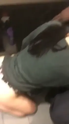 Ford Factory Lofts leasing assistant Christine slurping on the security guard on her break