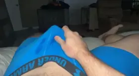 Playing in my precum soaked boxers