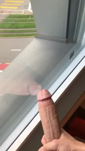 Jerking my dick for the city to watch