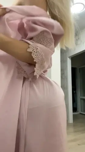 Today was so exhausting - time to sleep now.. letting my nightgown fall to unveil this fat ukrainian ass