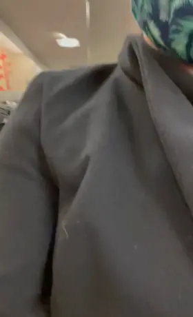 Showing off the tits while Christmas shopping