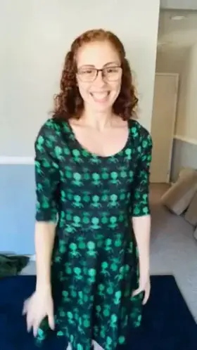 Got all dressed up to take another picture [f]or y'all but decided you may rather see the phage dress in action