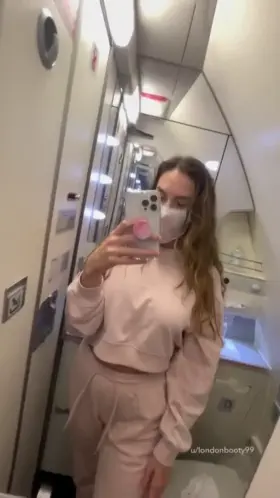 Flashing my natural DDs on a plane ✈️ [OC]