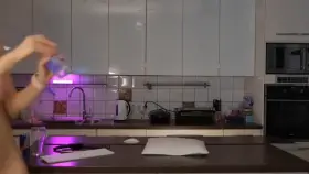 Stella oils up her boobs