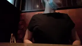 When you're the last person in the restaurant, you have to flash your tits!