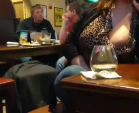 Flashing and bartender moves drink