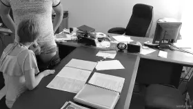 Short Haired Secretary Gives Her Boss a Blowjob