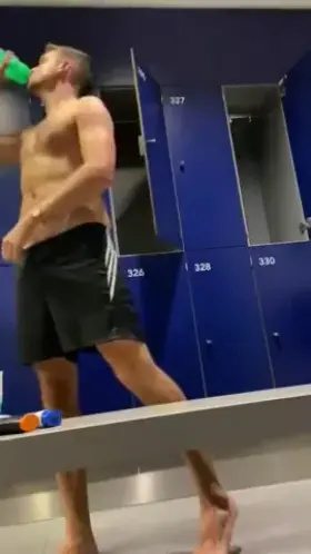 Interrupted Jerking off in the locker room
