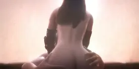 Tifa and Cloud riding ( Tetra) [ Final Fantasy]