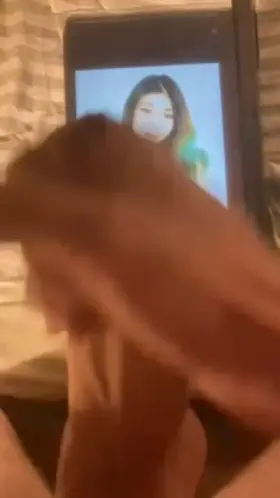 Love seeing my Asian gf getting tributed. DM if you want to cum on her