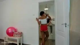 horny guy fucks hot friends in the kitchen