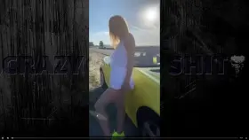 Girl has to satisfy her needs on the highway