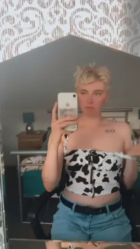 Playing with my boi tits