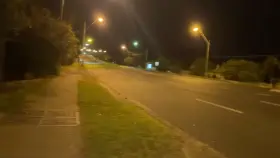 A normally busy 6 lane main road. Now my personal playground