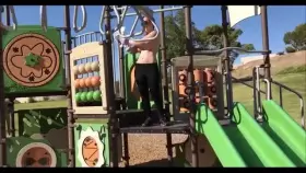 tits out on the monkey bars
