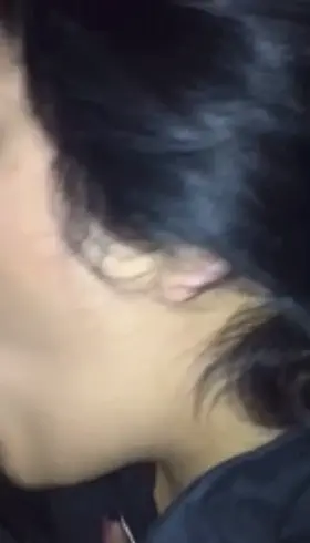 Latina gives an uncut dick a wet blowjob